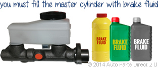 you must fill the master cylinder with brake fluid
